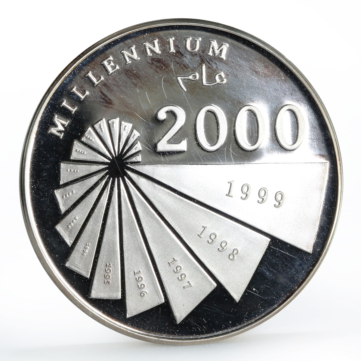 Sahrawi 1000 pesetas Millennium proof silver coin 2000