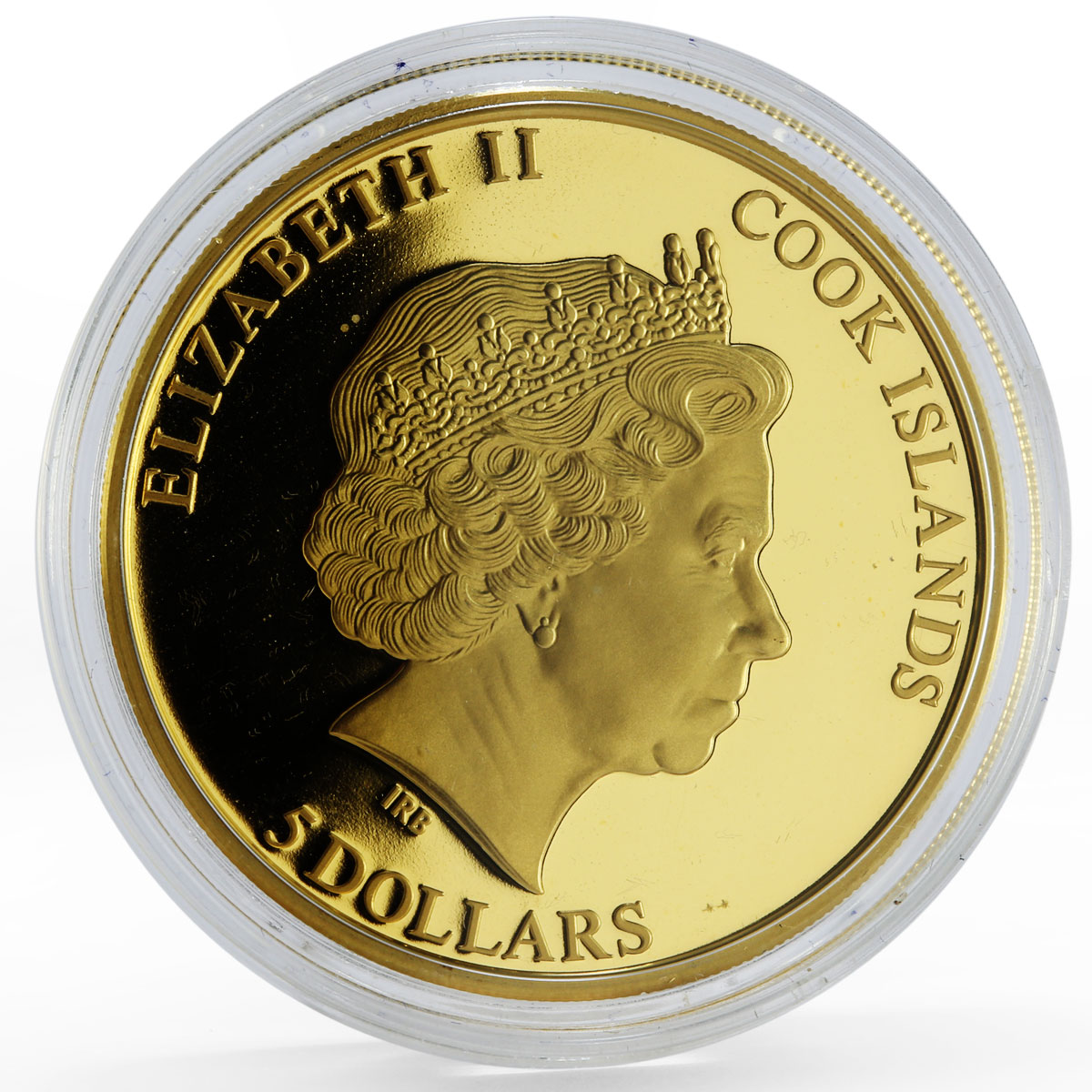 Cook Islands 5 dollars Shades of Nature Bee Flower gilded silver coin 2014