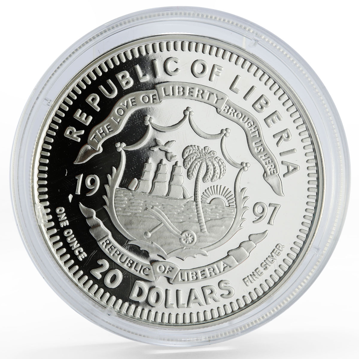 Liberia 20 dollar Lunar Calendar series Year of the Ox proof silver