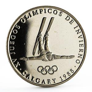 Panama 1 balboa Calgary Olympic Winter Games Freestyle Skier CuNi coin 1988