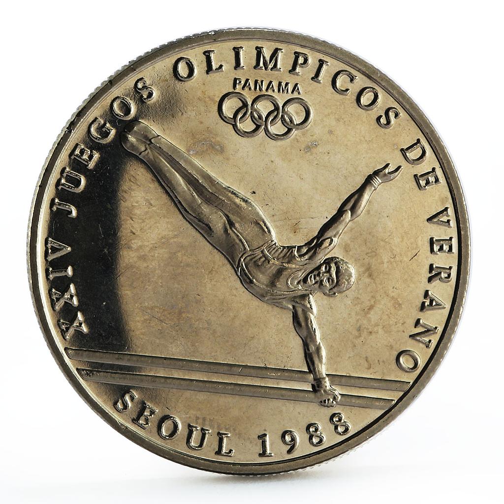 Panama 1 balboa Seoul Olympic Summer Games series Gymnastics CuNi coin 1988