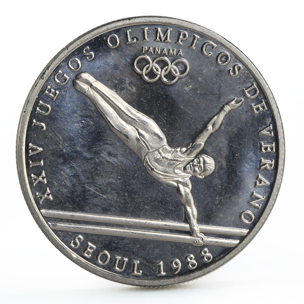 Panama 1 balboa Seoul Olympic Summer Games series Gymnastics CuNi coin 1988