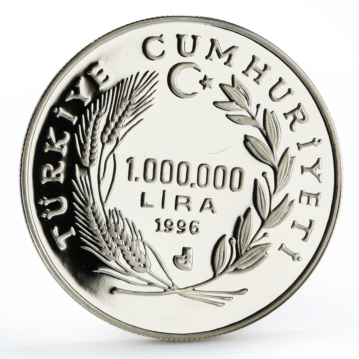 Turkey 1000000 lira Scientist Hulusi Behcet proof silver coin 1996