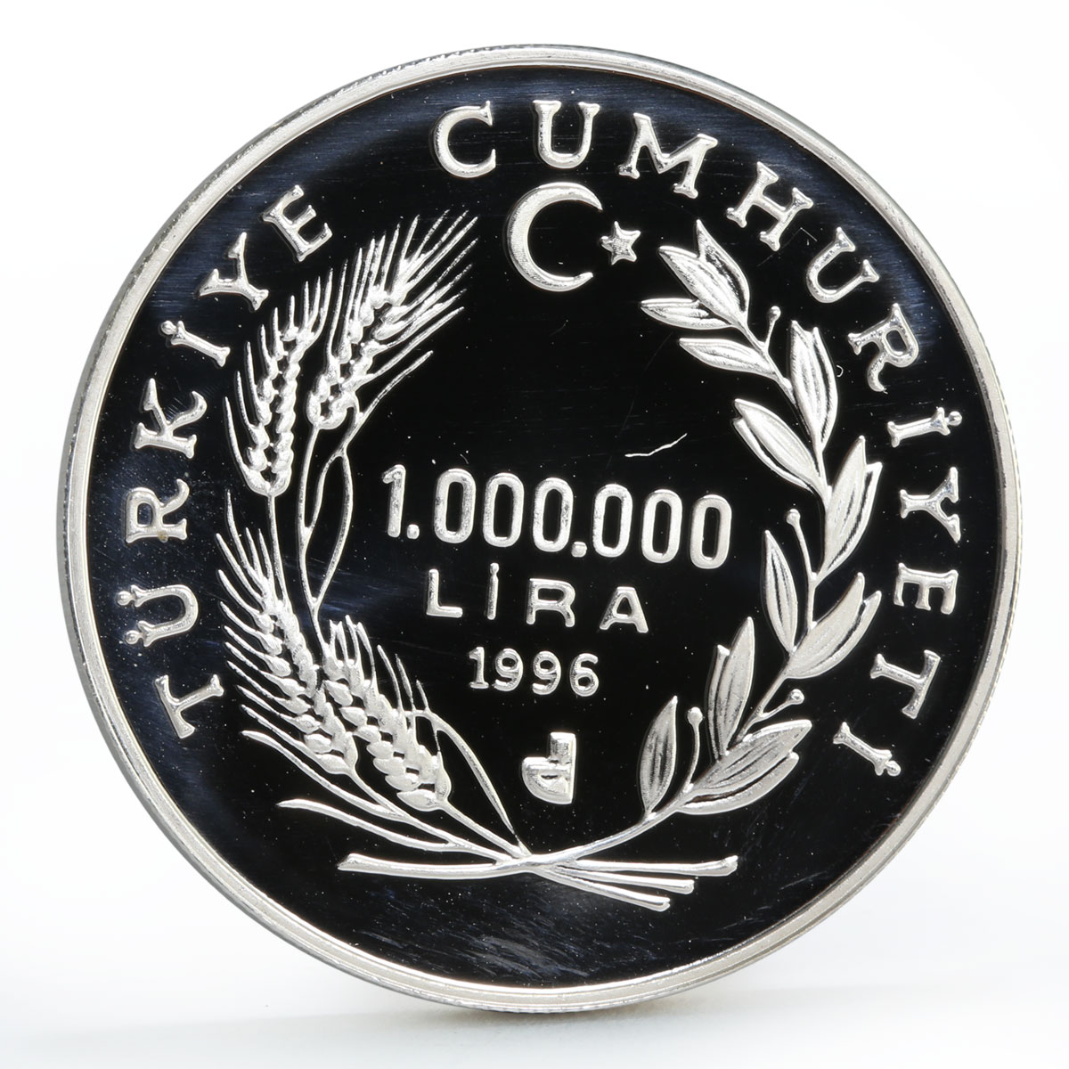 Turkey 1000000 lira Scientist Hulusi Behcet proof silver coin 1996