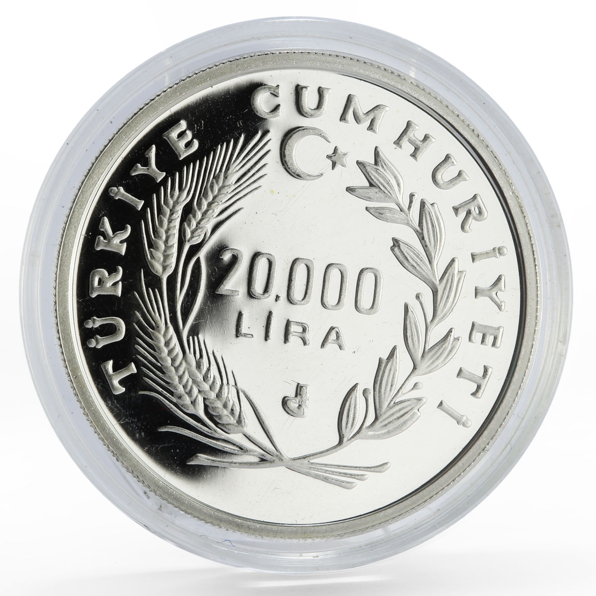 Turkey 20000 lira Teacher's Day Knowledge School proof silver coin 1989