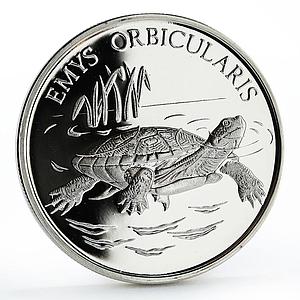 Turkey 10000000 lira Endangered Wildlife European Pond Turtle silver coin 2001
