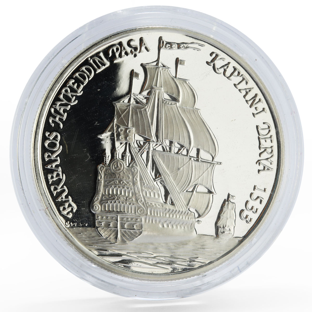 Turkey 15000000 lira Barbaros Hayreddin Ship Clipper Seafaring silver coin 1997