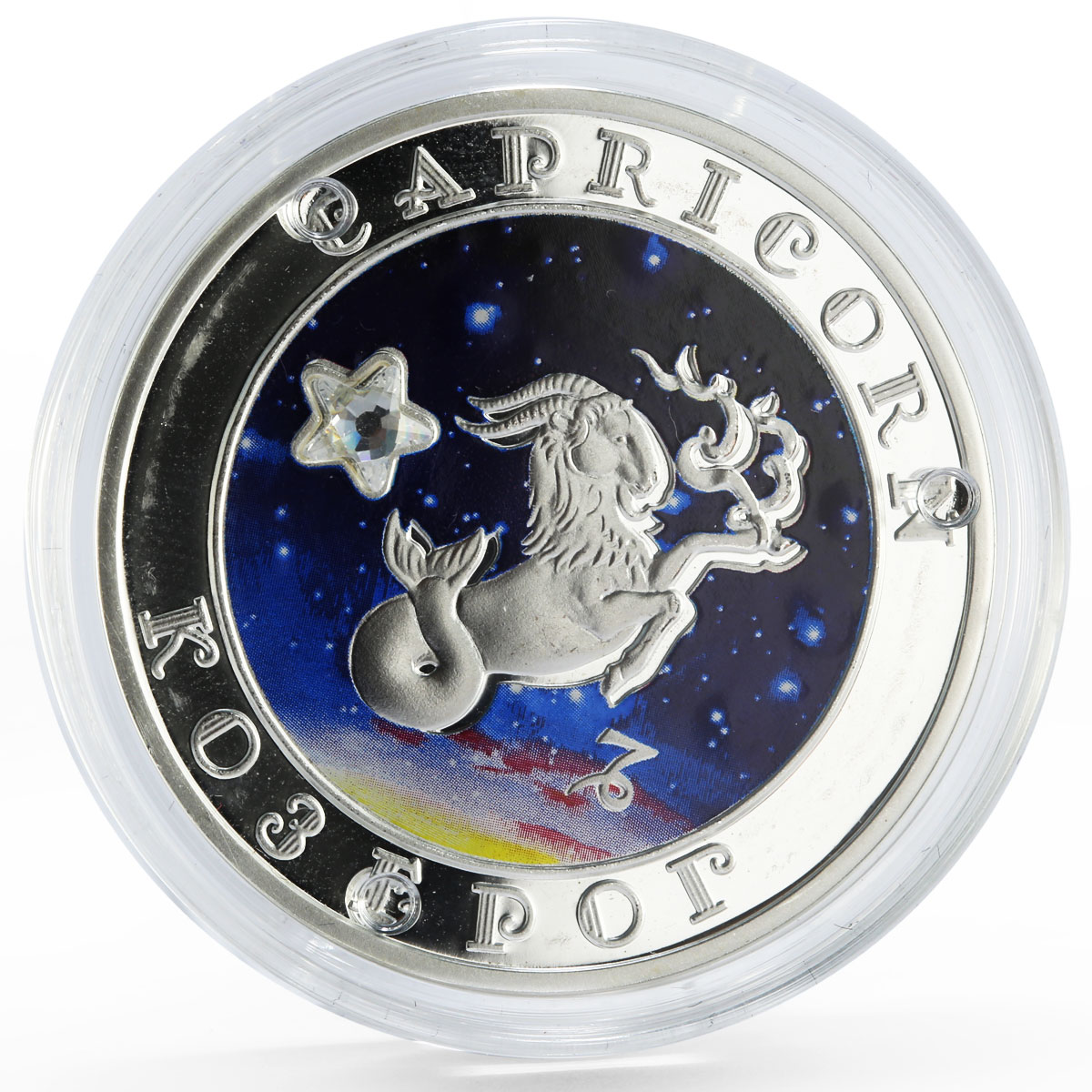 Armenia 100 dram Zodiac Signs series Capricorn colored silver coin 2007