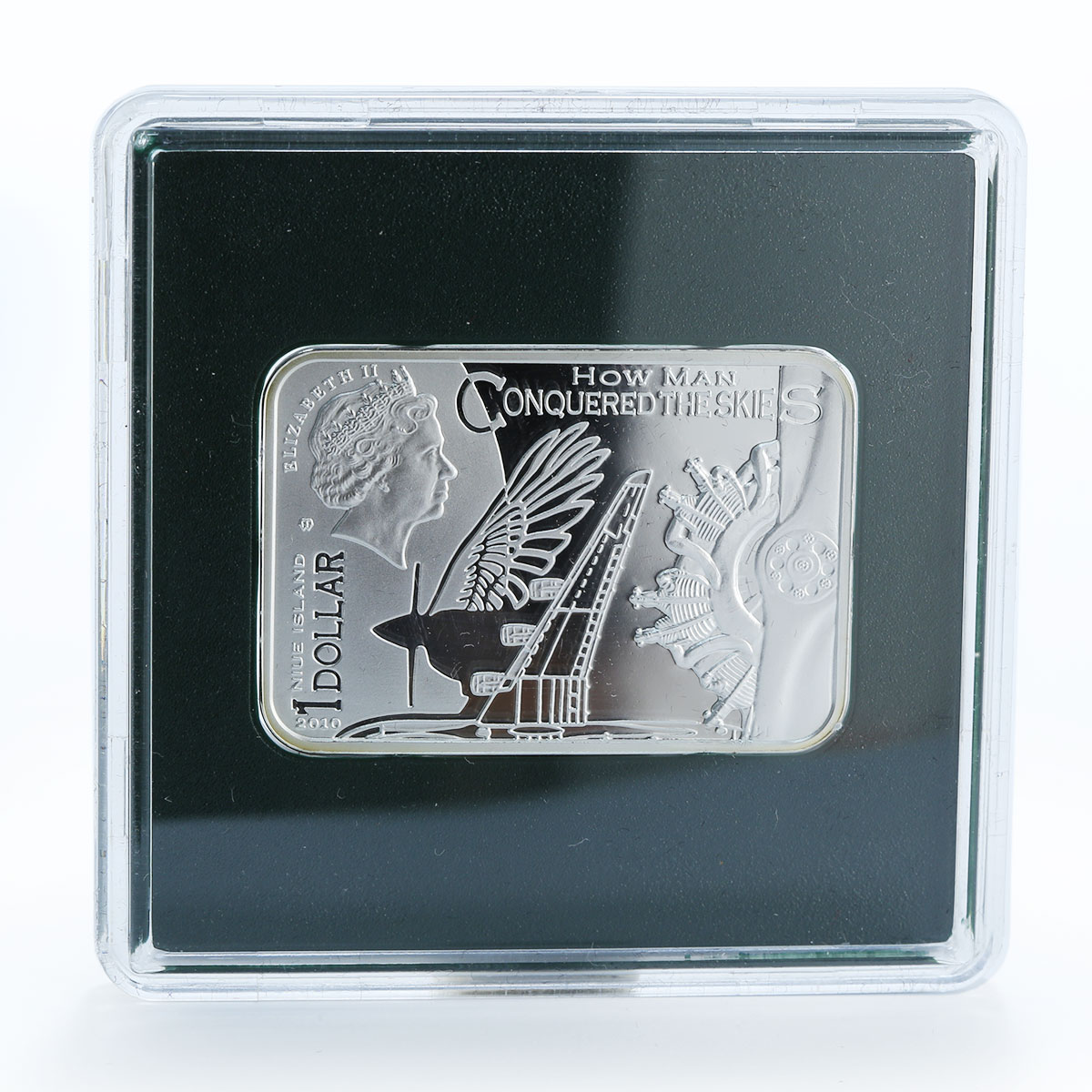 Niue 1 dollar Glider How Man Conquered the Skies silver rectangular proof 2010
