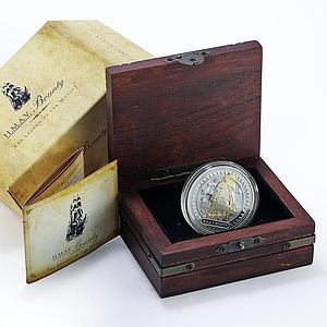 Pitcairn Island 2 dollars HMAV Bounty Ship Clipper gilded silver coin 2008