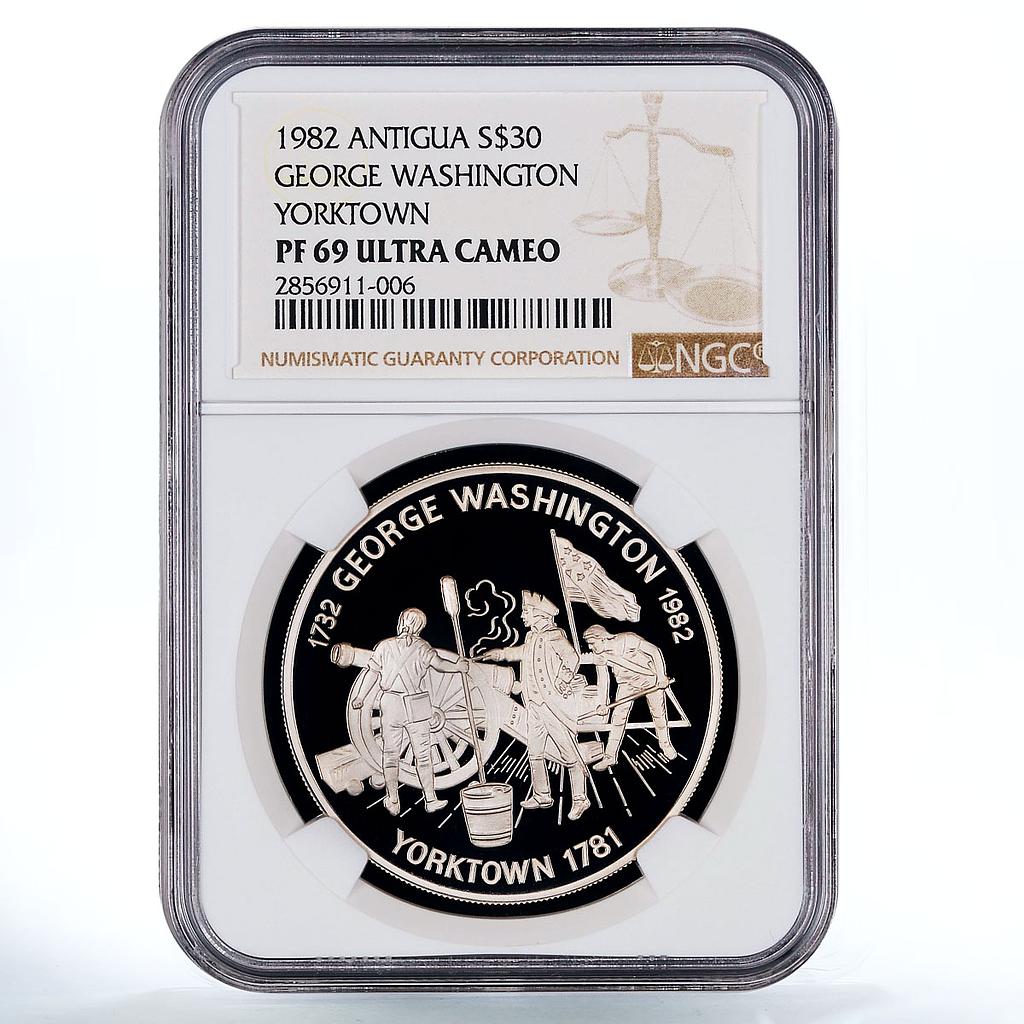Antigua and Barbuda 30 $ Washington's Anniversary Yorktown PF 69 NGC silver 1982