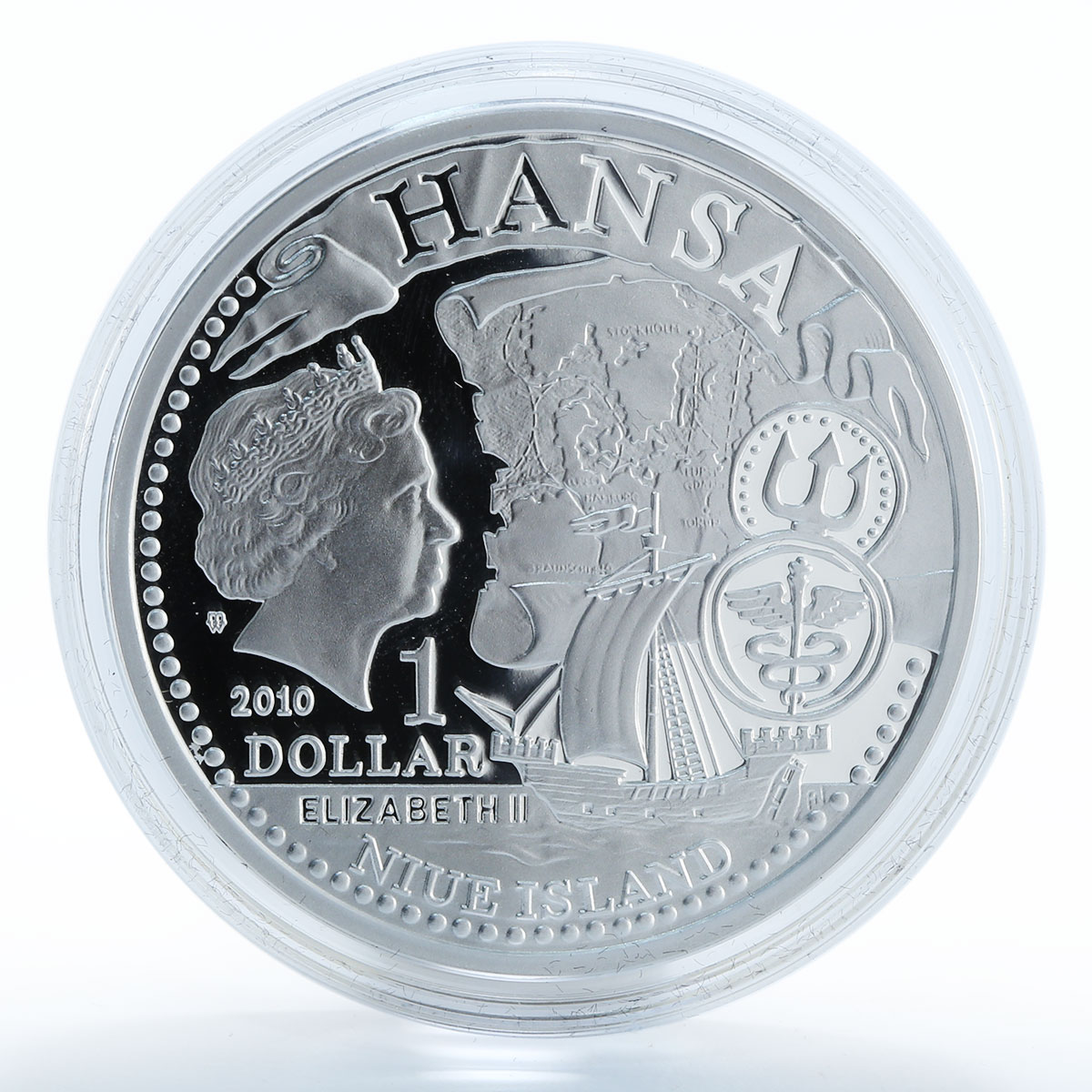 Niue 1 dollar Hanseatic Towns Slupsk silver proof coin 2010