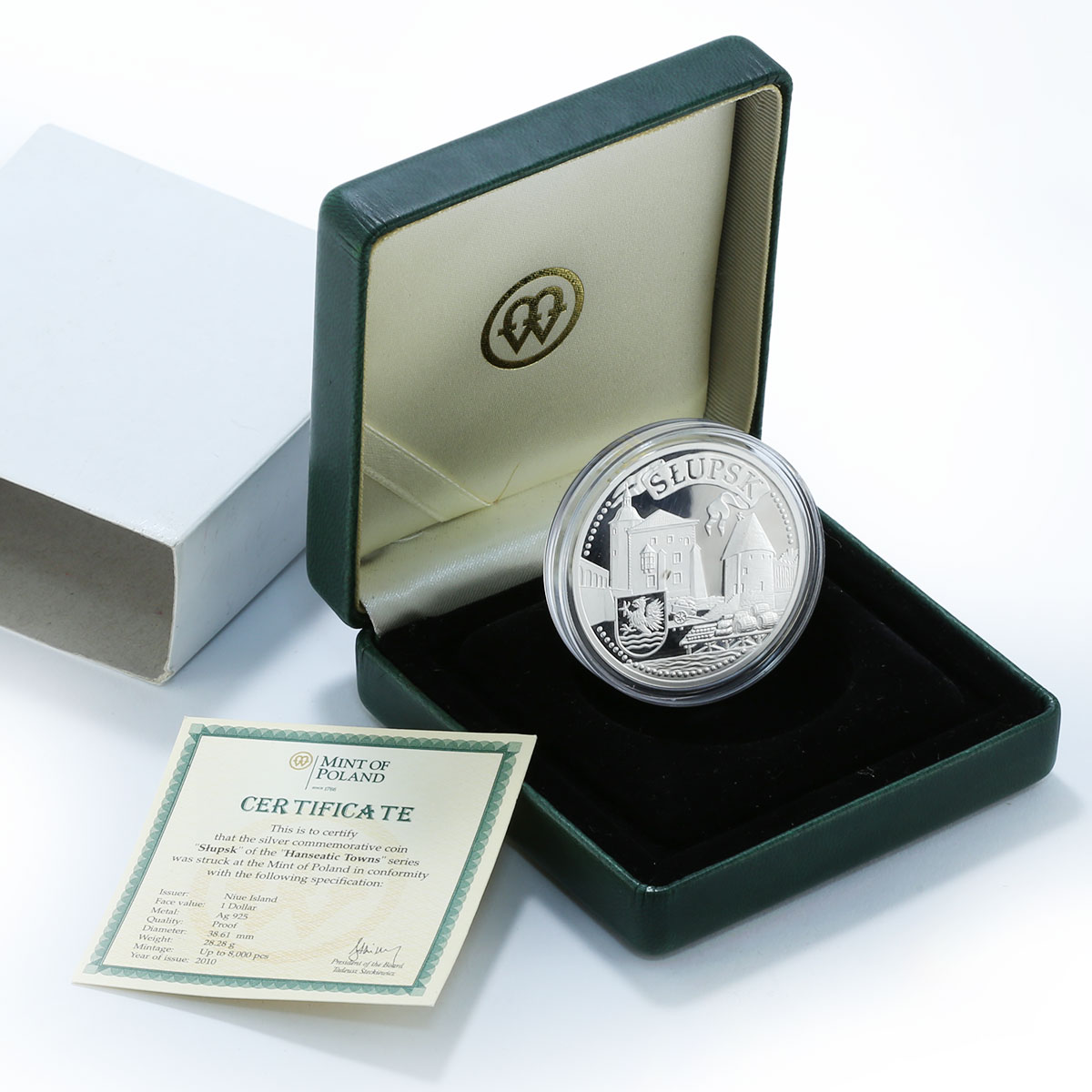 Niue 1 dollar Hanseatic Towns Slupsk silver proof coin 2010