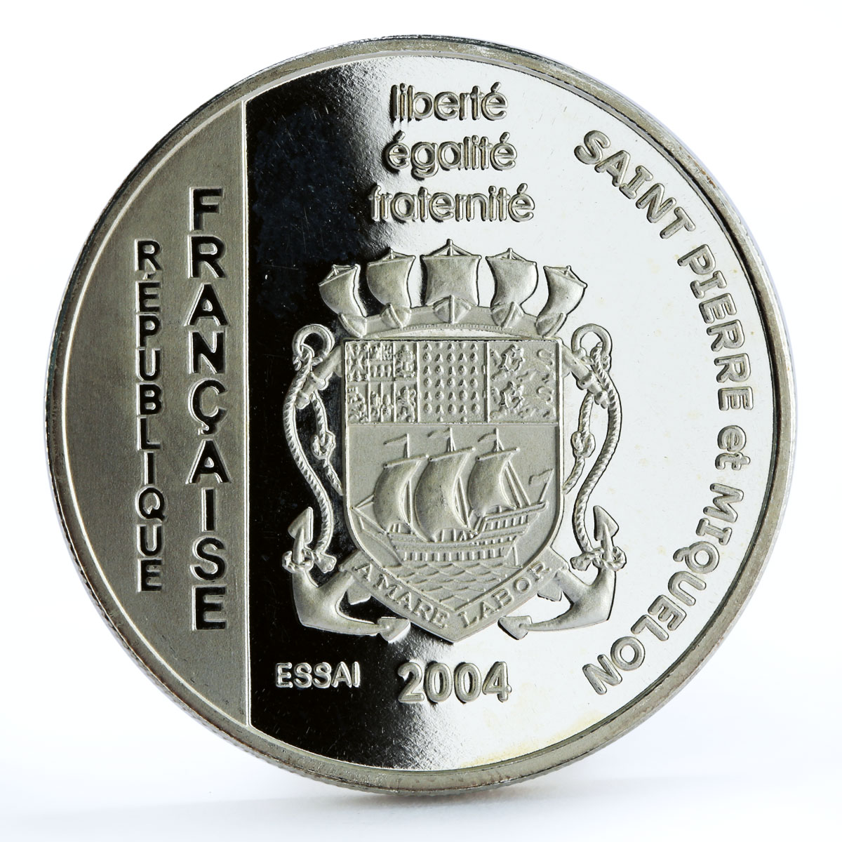 France 1 1/2 euro La Corvette Mimosa Ship proof silver coin 2004