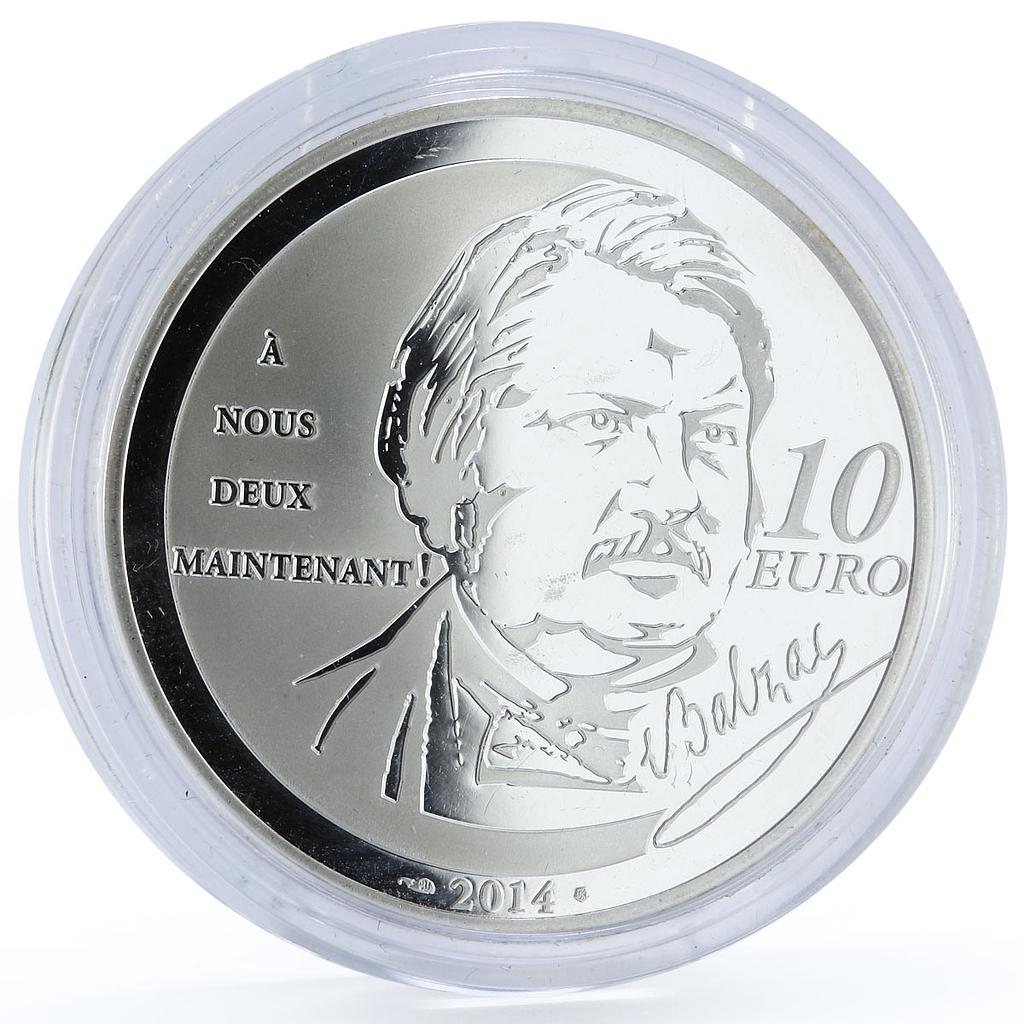 France 10 euro Rastignac Honore de Balzac Literature proof silver coin 2014