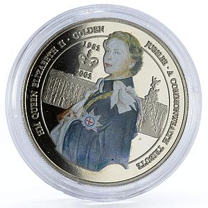 Ghana 100 sika Queen Elizabeth Golden Jubilee colored proof CuNi coin 2002
