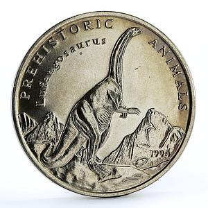 Laos 10 kip Prehistoric Animals  Lufengosaurus Dinosaur CuNi coin 1994