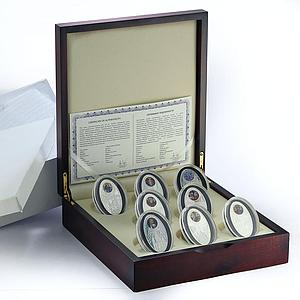Niue 1 dollar set of 8 coins Faith Gothic Cathedrals Churches silver 2010 - 2011