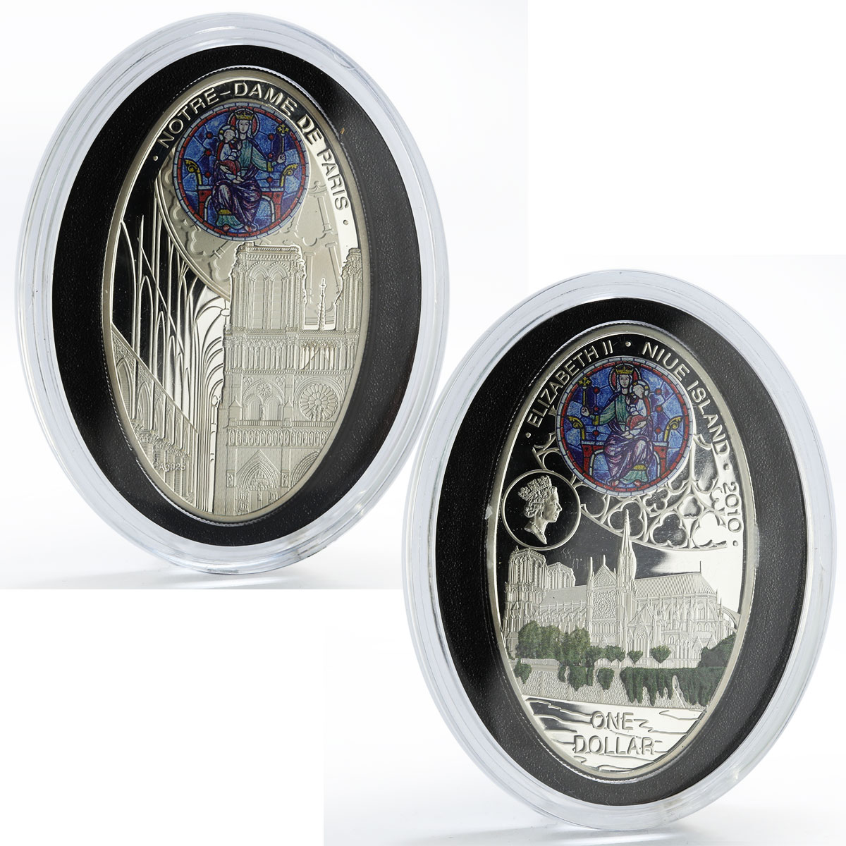 Niue 1 dollar set of 8 coins Faith Gothic Cathedrals Churches silver 2010 - 2011