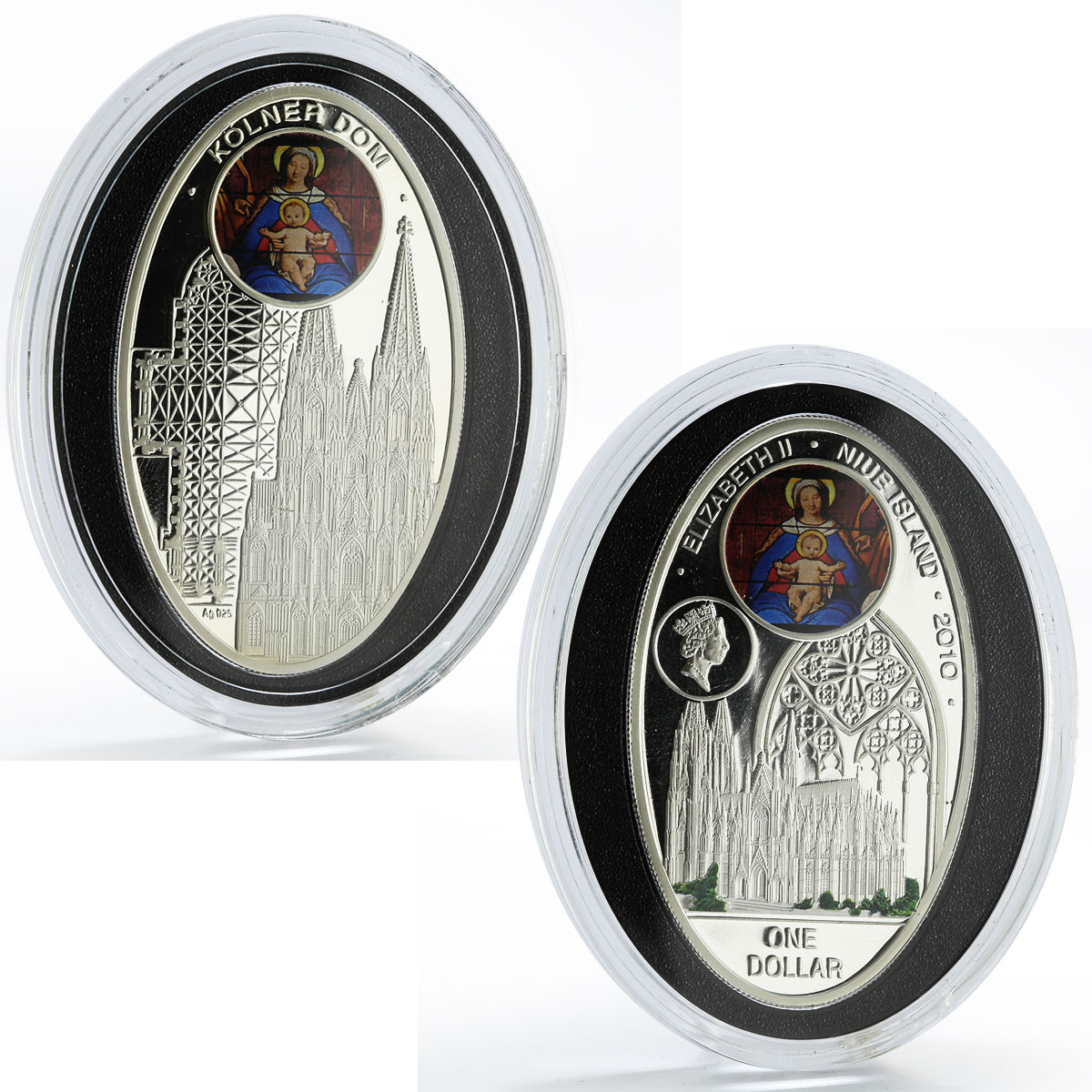 Niue 1 dollar set of 8 coins Faith Gothic Cathedrals Churches silver 2010 - 2011
