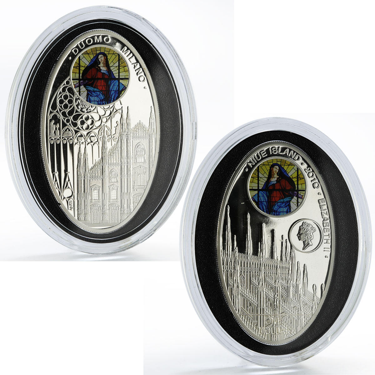Niue 1 dollar set of 8 coins Faith Gothic Cathedrals Churches silver 2010 - 2011