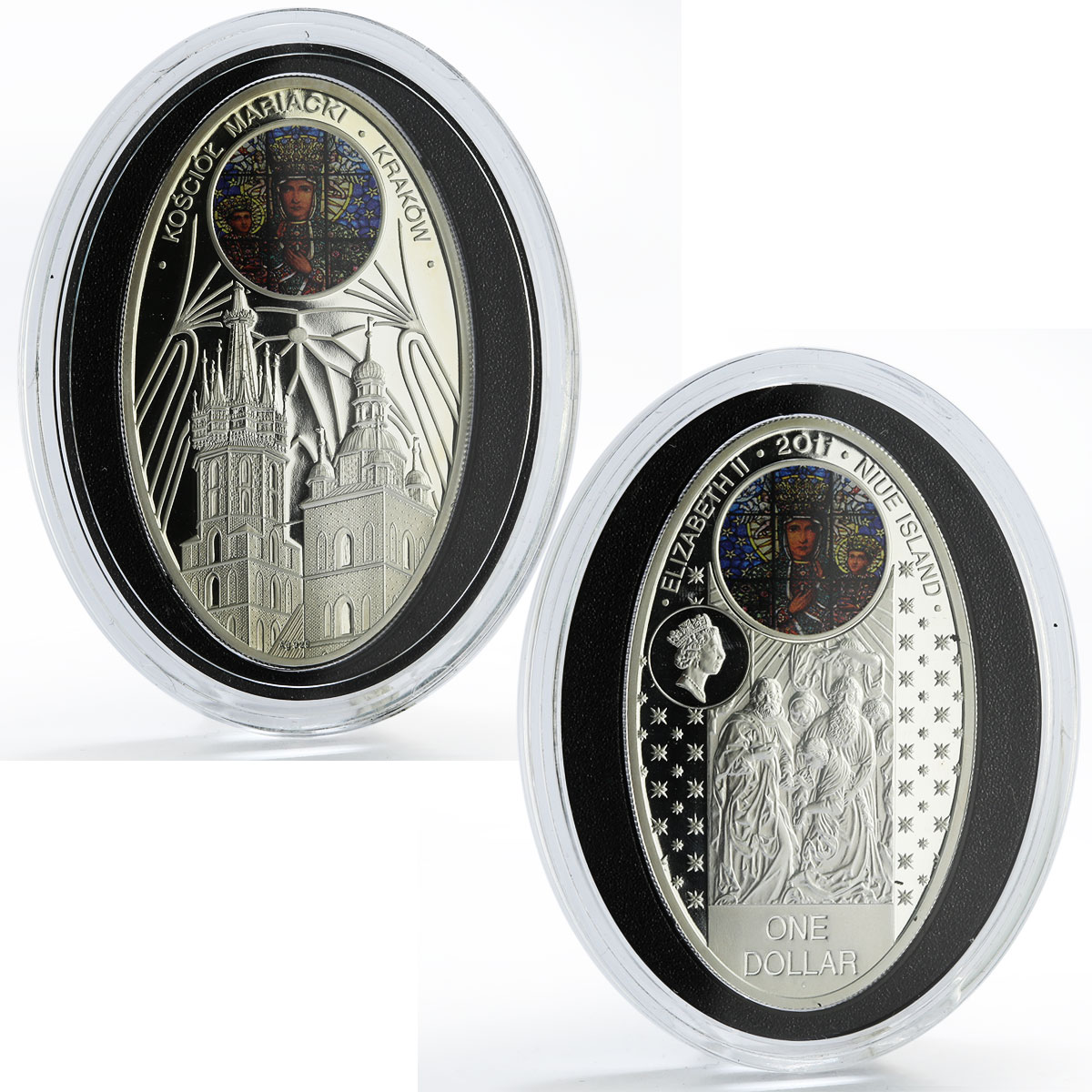 Niue 1 dollar set of 8 coins Faith Gothic Cathedrals Churches silver 2010 - 2011