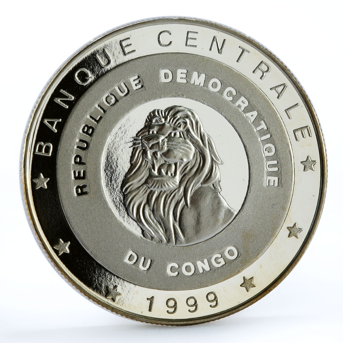 Congo 10 francs Explorer of Africa Sir Henry Morton Stanley silver coin 1999