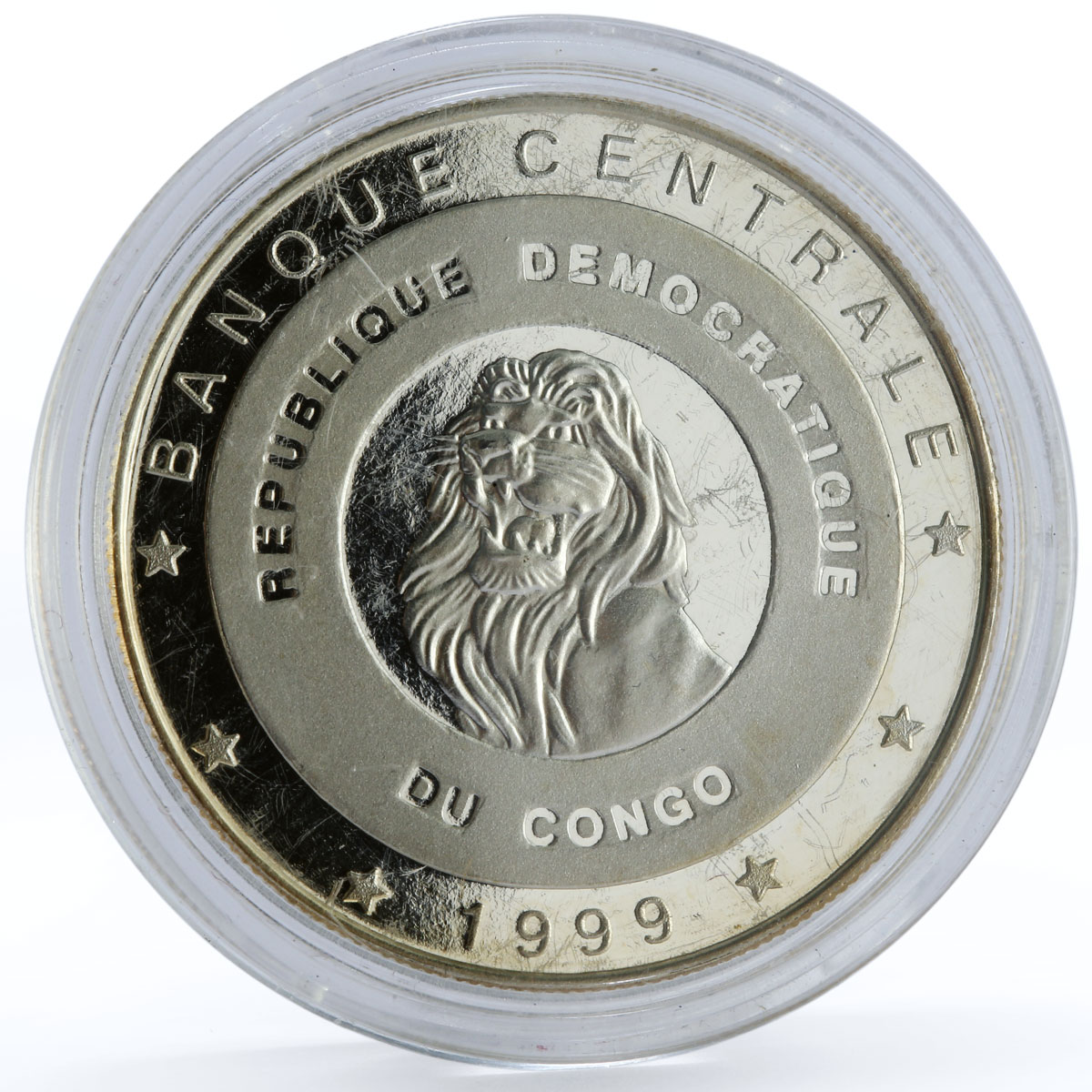 Congo 10 francs Explorer of Africa Sir Henry Morton Stanley silver coin 1999