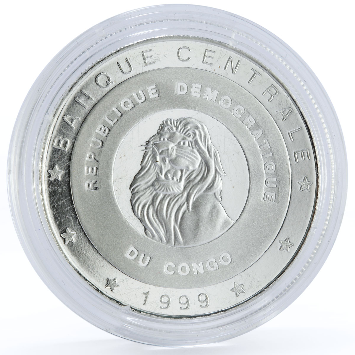 Congo 10 francs Explorer of Africa David Livingstone silver coin 1999