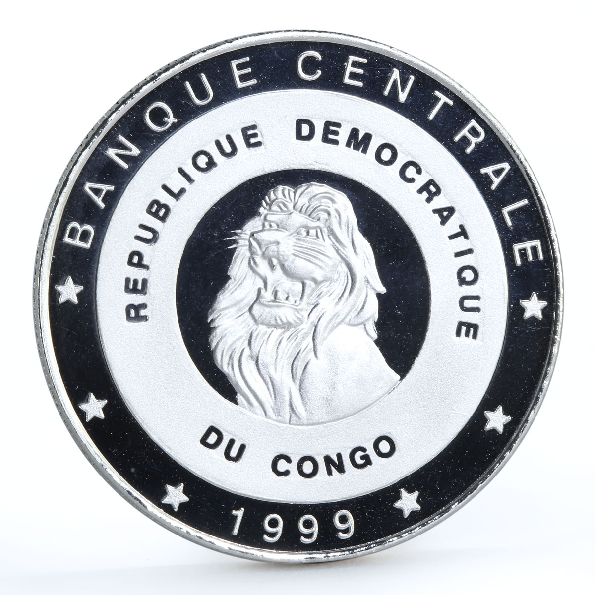 Congo 10 francs Explorer of Africa David Livingstone silver coin 1999