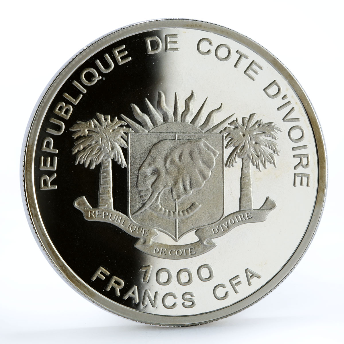 Ivory Coast 1000 francs Peril Wildlife Antidorcas Marsupialis silver coin 2009