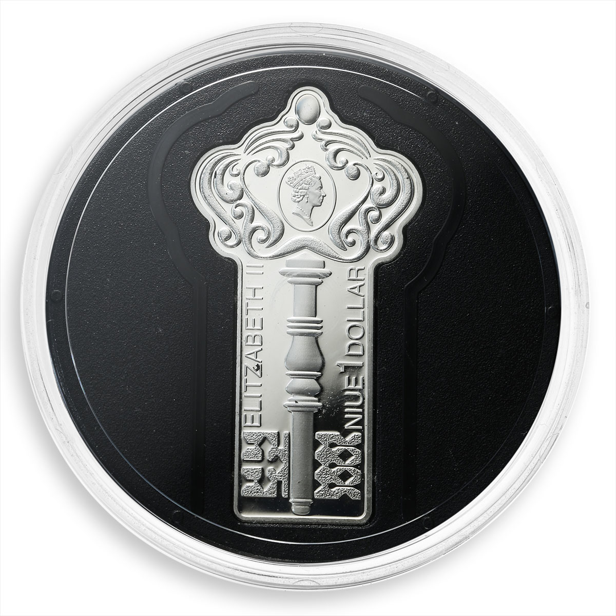 Niue, 1 dollar, Housewarming, Welcome Home, Key shape, Gilded, Silver, 2011