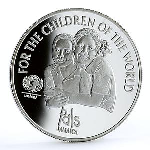 Jamaica 25 dollars UNICEF For the Children proof silver coin 2001