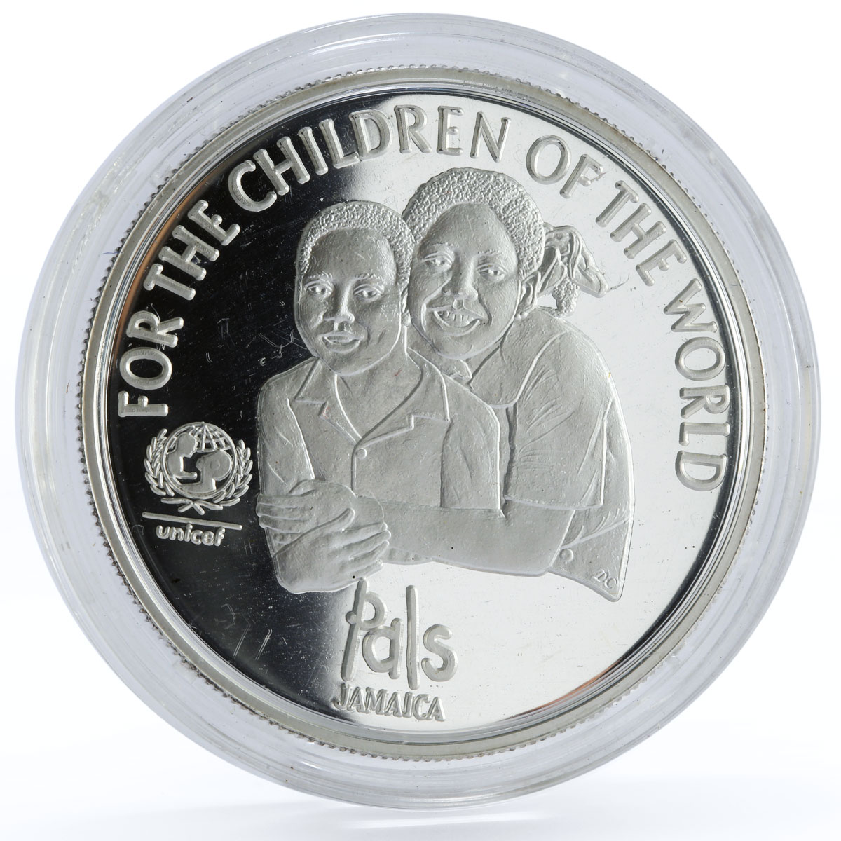 Jamaica 25 dollars UNICEF For the Children proof silver coin 2001