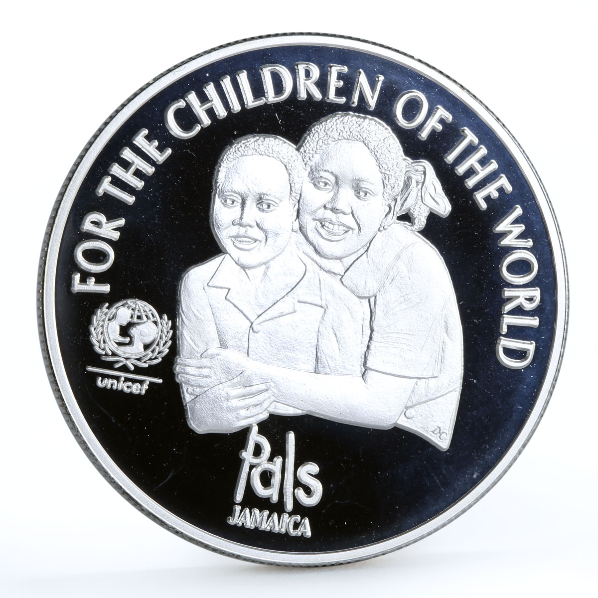 Jamaica 25 dollars UNICEF For the Children proof silver coin 2001