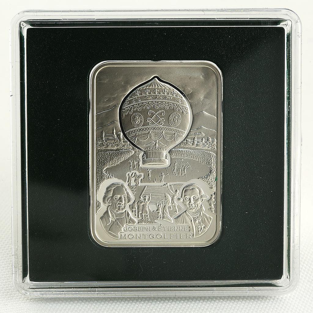 Niue 1 dollar How Man Conquered the Skies silver rectangular coin 2010