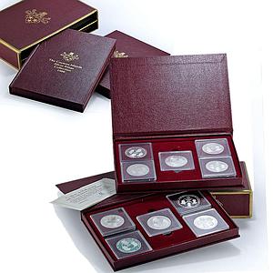 Cayman Islands set of 10 coins The Kings of England proof silver coins 1980