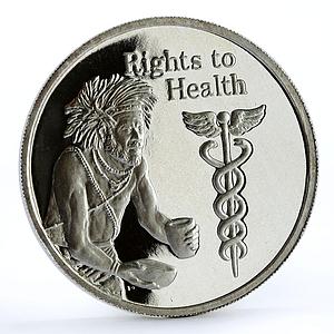 Zambia 500 kwacha Rights To Health Shaman proof silver coin 1994