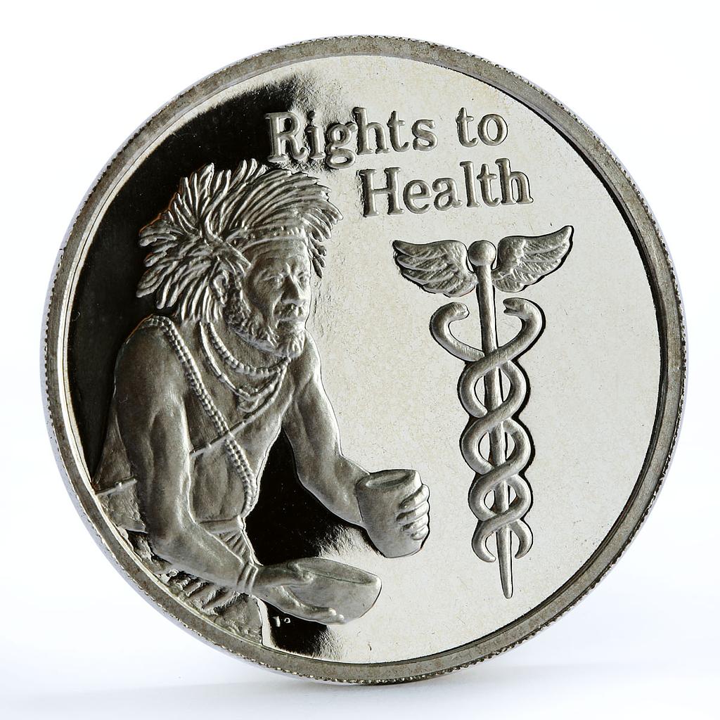 Zambia 500 kwacha Rights To Health Shaman proof silver coin 1994