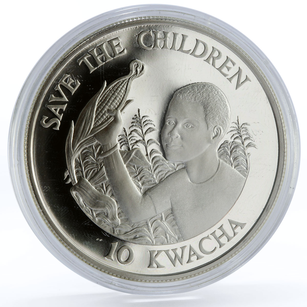 Zambia 10 kwacha International Year of the Child proof silver coin 1989