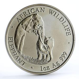 Zambia 5000 kwacha African Wildlife series Elephant silver coin 2001