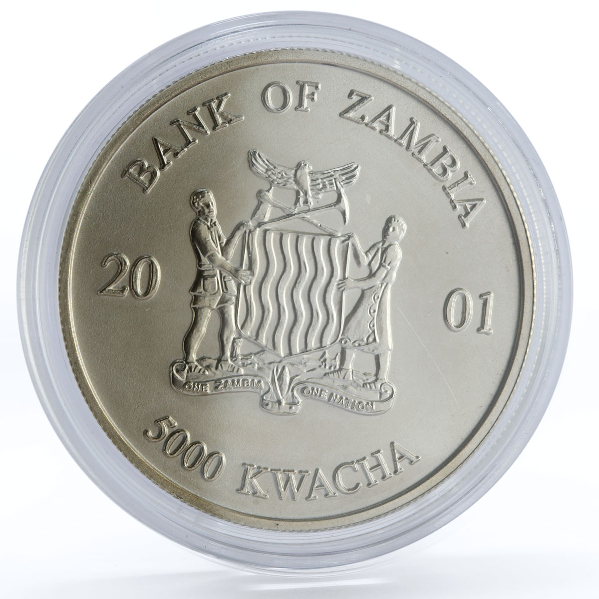 Zambia 5000 kwacha African Wildlife series Elephant silver coin 2001