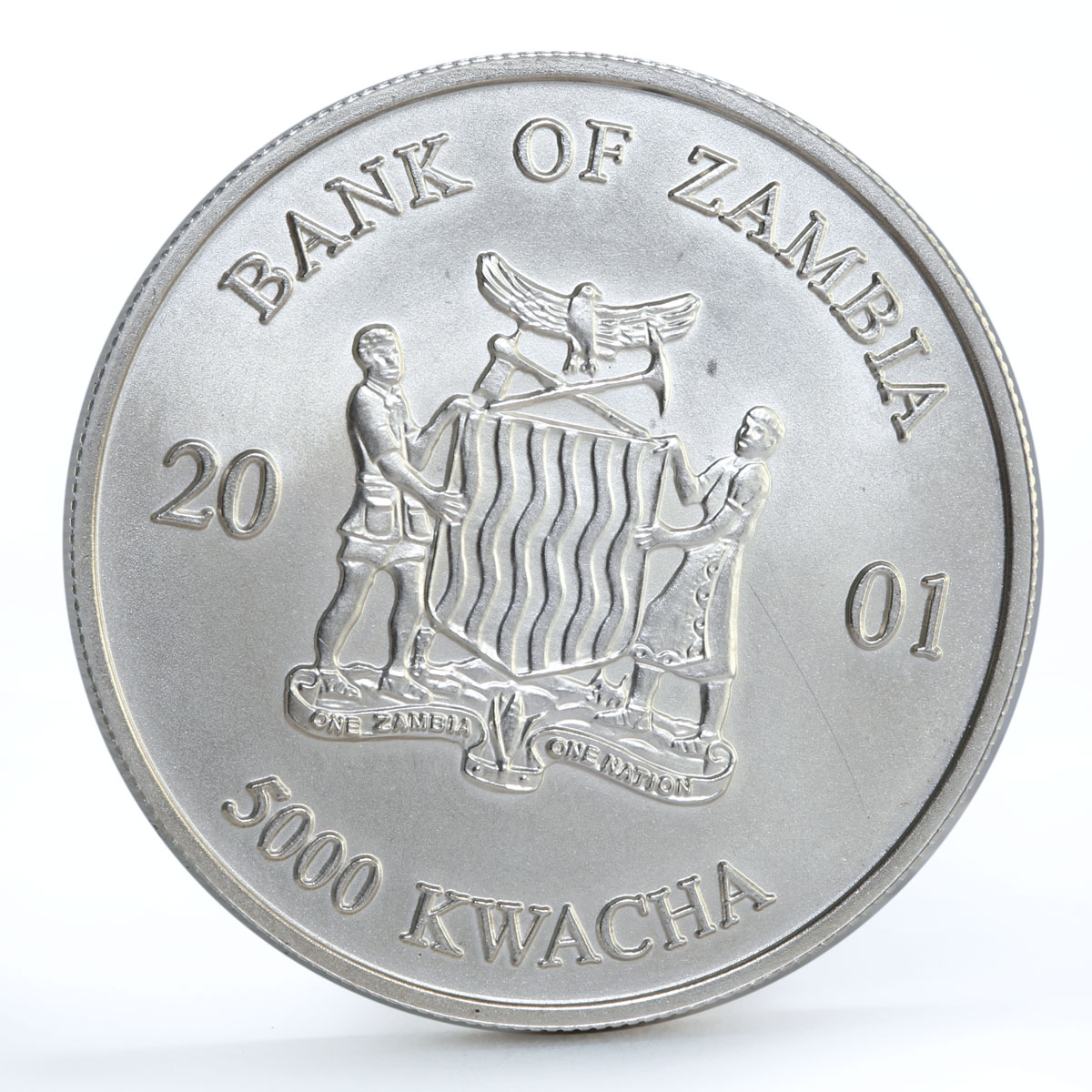 Zambia 5000 kwacha African Wildlife series Elephant silver coin 2001