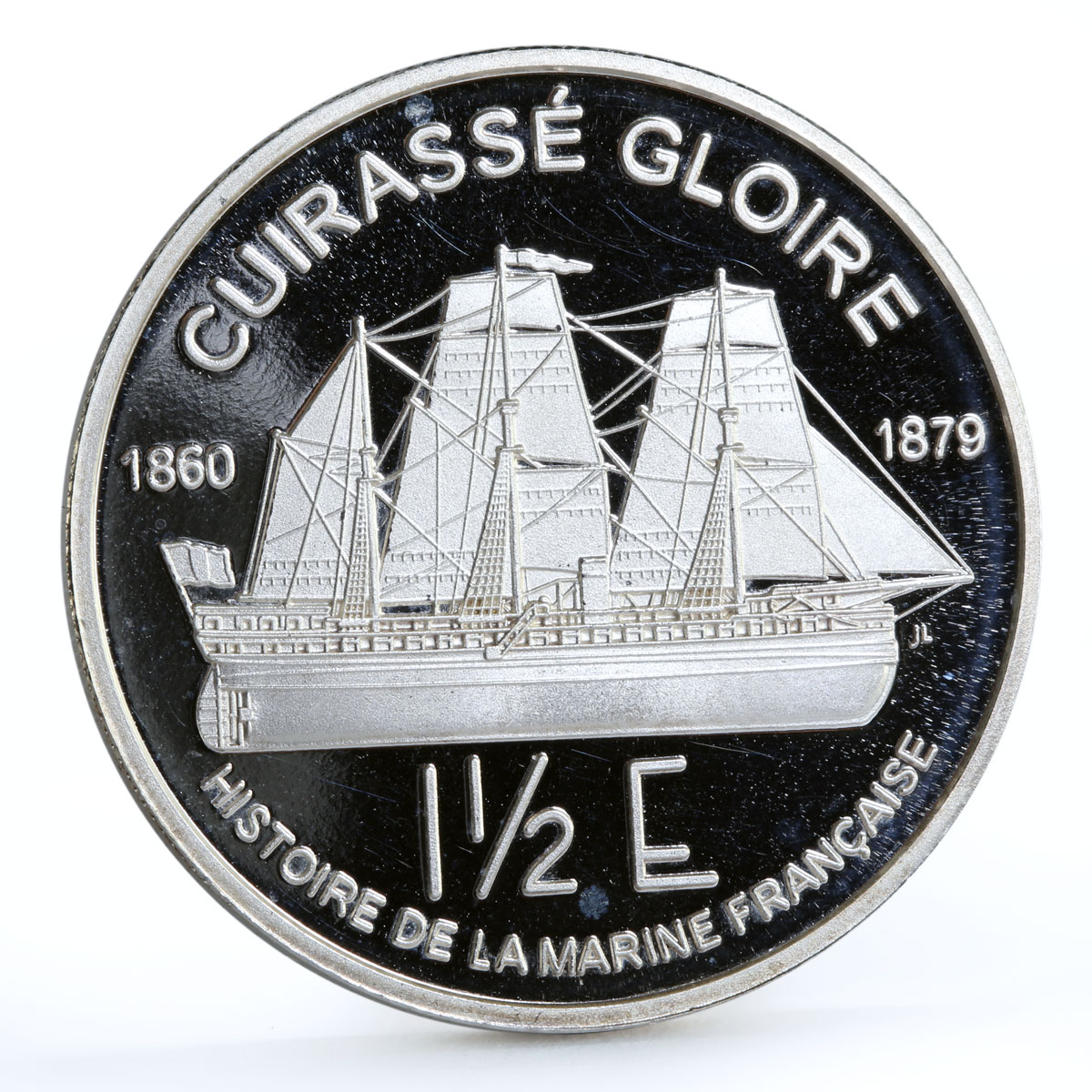 France 1 1/2 euro Cuirasse Gloire Ship Clipper silver proof coin 2004