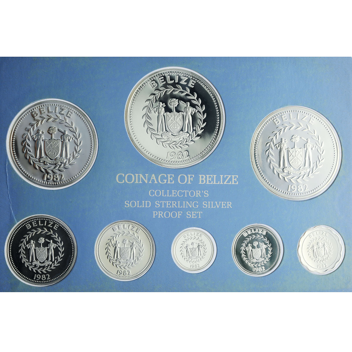 Belize set of 8 coins Belizian Birds Fauna silver coins 1982