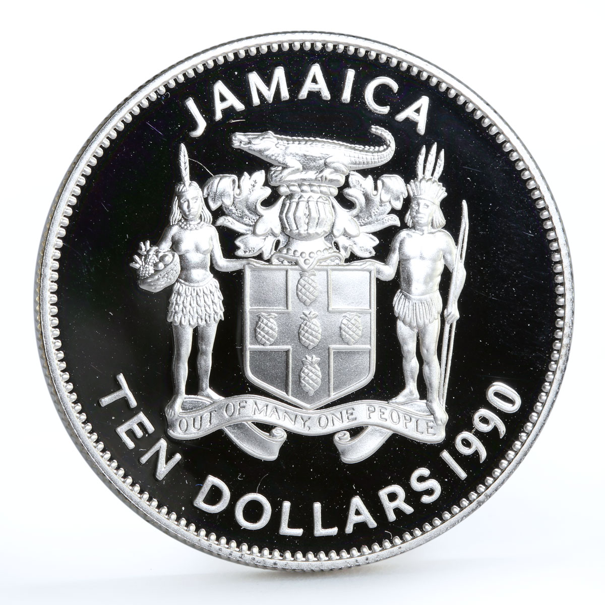 Jamaica 10 dollars The New World Columbus Ship coin 1990