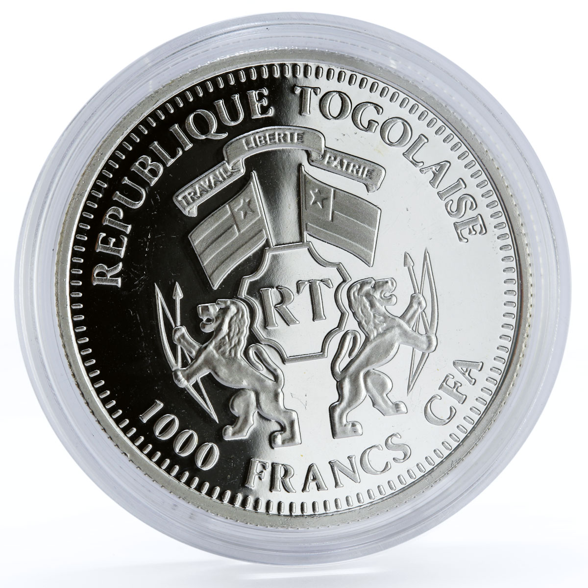 Togo 1000 francs Football World Cup in Brazil Statue of Jesus silver coin 2012