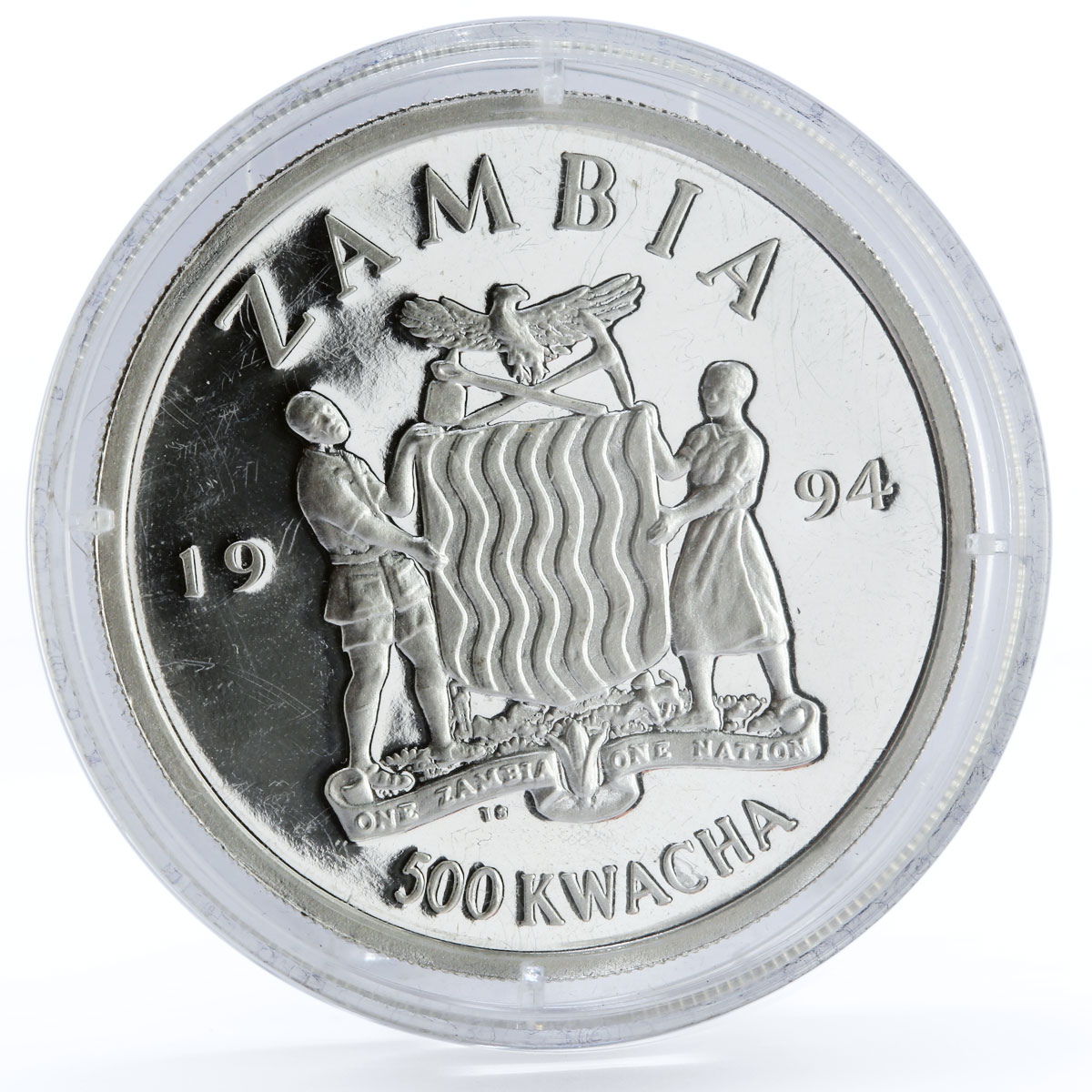 Zambia 500 kwacha Women's Rights proof silver coin 1994