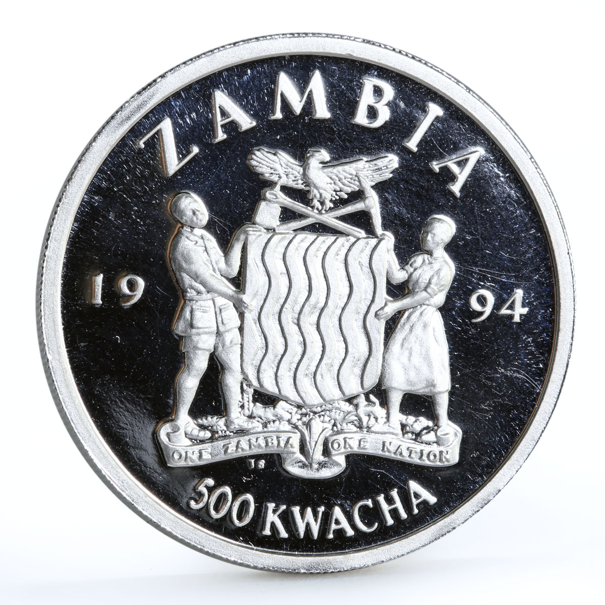 Zambia 500 kwacha Women's Rights proof silver coin 1994