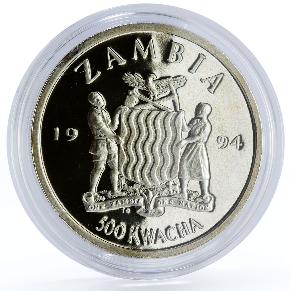 Zambia 500 kwacha Rights of Religion and Culture proof silver coin 1994